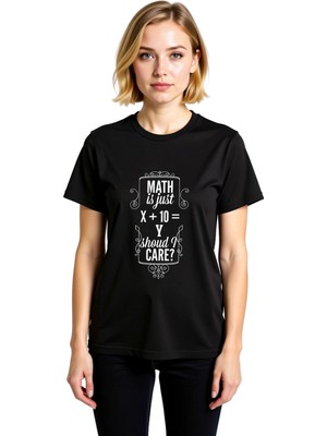 PayBuy Kadın Matematik Mizah Baskılı Kısa Kollu Tişört Formül Deseni Rahat Kesim Günlük Giyim Modern Şık