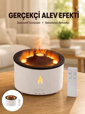 Ankaverse 3D Alev Efektli Hava Nemlendirici – Uzaktan Kumandalı ve 8 Saat Çalışma Süreli Yeni Nesil