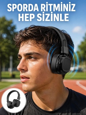Ankaverse Katlanabilir Tasarımlı Taşınabilir Kablosuz Müzik Kulaklığı Yeni Nesil