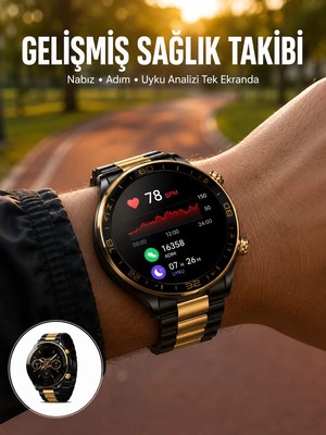 Ankaverse 3 Bileklikli Amoled Akıllı Saat Bluetooth Çağrı ve Sağlık Takipli Yeni Nesil