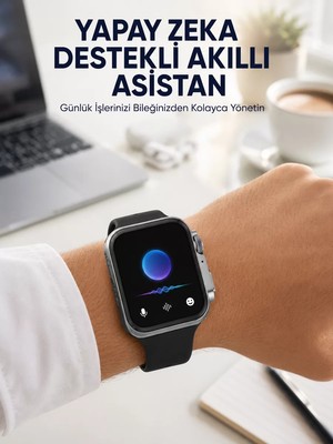 Ankaverse Modern Tasarımlı Akıllı Saat Uzun Pil Süresi ve Net Ekran Yeni Nesil