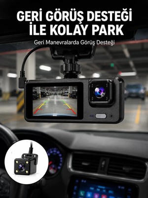 Ankaverse 1080P 3 Kameralı Araç Dvr – Döngü Kayıt ve Geri Görüş Özellikli Yeni Nesil