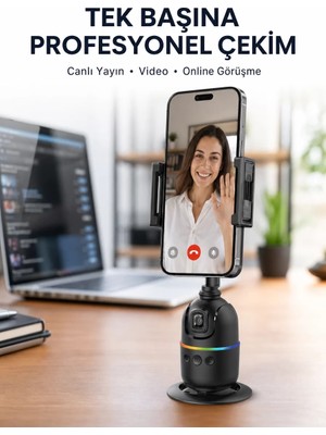 Ankaverse Canlı Yayın ve Video Çekimleri Için Otomatik Yüz Takipli Masaüstü Gimbal Yeni Nesil