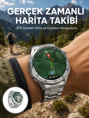 Ankaverse Premium Amoled Akıllı Saat Gps Harita Desteği Bluetooth Arama Sağlık Takipli Yeni Nesil