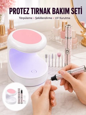 Ankaverse 20.000 Rpm Tırnak Matkabı + Mini LED Oje Kurutma Cihazı Seti Yeni Nesil