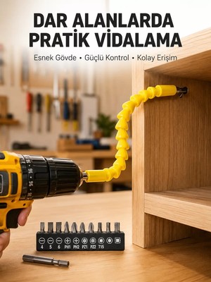 Ankaverse 12 Parça Akrobat Bits Seti Çok Amaçlı Vidalama Dayanıklı Çelik Yeni Nesil