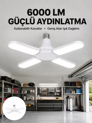 Ankaverse Enerji Tasarruflu LED Ampül 60 Watt 4 Kollu Beyaz Işık Yeni Nesil