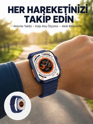 Ankaverse Ultra Akıllı Saat 2.05 Inç Büyük Ekran Bluetooth Aramalı IP67 Yeni Nesil