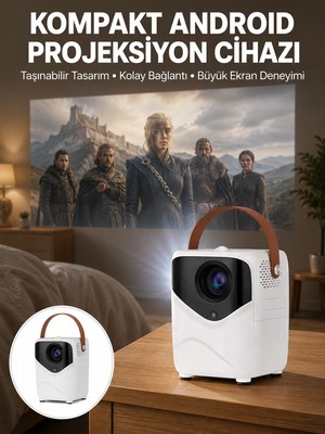 Ankaverse Projeksiyon Ev Sineması Bluetooth 4K Hd Kaliteli Görüntü Kumandalı Yeni Nesil