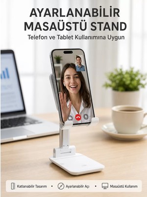 Ankaverse Taşınabilir Masaüstü Telefon Tutucu Ayarlanabilir Yükseklik Yeni Nesil