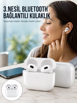 Ankaverse 3.nesil Ios Android Uyumlu Bluetooth 5.0 Beyaz Çağrı Cevaplama Yeni Nesil