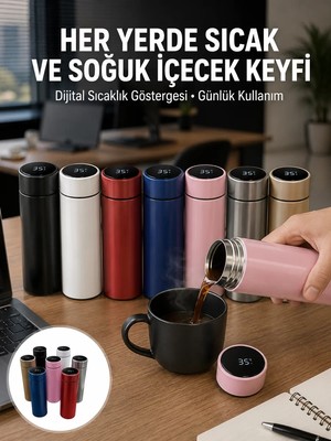 Ankaverse Uzun Süre Isı Koruma Sağlayan Dijital Göstergeli Termos Yeni Nesil