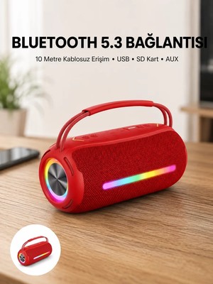 Ankaverse Rgb Işıklı Taşınabilir Hoparlör – Çoklu Bağlantı Desteği