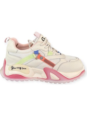 Guja Kadın Ithal Kalın Taban Bağcıklı Sneaker Pembe