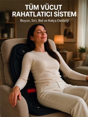 Ankaverse Titreşimli Isıtmalı Koltuk Tipi Masaj Minderi Ergonomik Tasarım