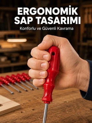 Ankaverse Çelik 7'li Tornavida Seti Ergonomik Sap Profesyonel Kullanım