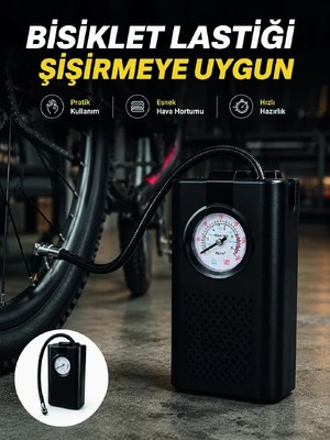 Ankaverse Analog Manometreli Kompakt Araç Hava Pompası Lastik Şişirme Cihazı