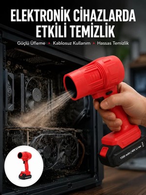 Ankaverse Kablosuz Elektrikli Toz Üfleyici Çok Amaçlı Temizlik Aleti Yeni Nesil