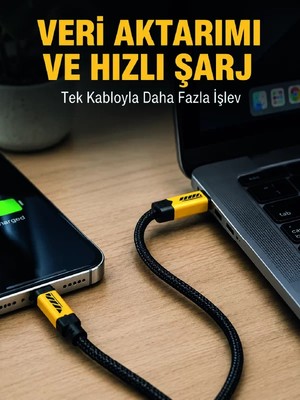 Ankaverse 3'ü 1 Arada USB Şarj Kablosu 240W Hızlı Şarj ve Veri Aktarım Kablosu