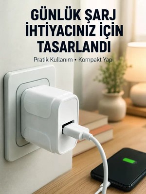 Ankaverse Akıllı Güvenlik Korumalı USB Şarj Başlığı 12W Güç Çıkışı