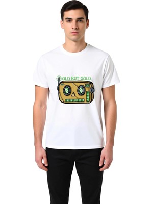 PayBuy Erkek Nostalji Grafik Baskılı Retro Elektronik Tasarım Tişört Rahat Kesim Günlük Giyim Modern Şık