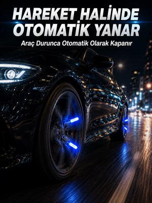 Ankaverse Hareketle Yanan LED Sibop Işığı 4'lü Araç Lastik Lambası