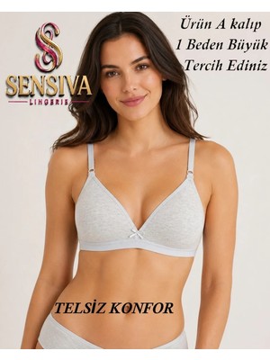Sensiva Lingerie Alıştırma Sütyeni Balen Telsiz Soft Bra Ilk Sütyenim ( Tekli Paket ) - Gri