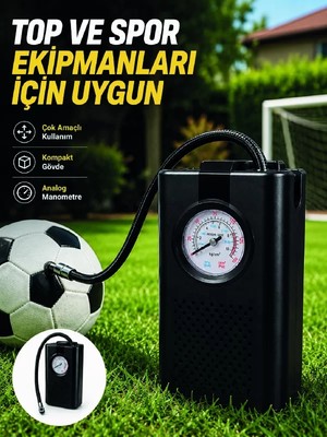 Ankaverse Çok Amaçlı Taşınabilir Hava Pompası Araç Bisiklet Top Lastik Şişirme Pompası
