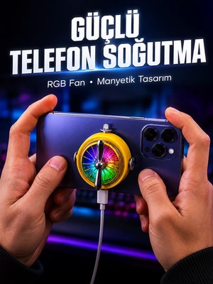 Ankaverse Mobil Oyuncular Için Rgb Işıklı Telefon Soğutucu