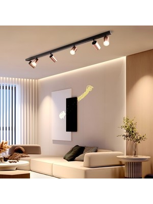 Riolight Riolıght Modern1 Bakır1 Hareketli1 Başlık 6XGU10 LED Sıralı Spot Avize(Ampül DAHİL)UZUNLUK:120CM