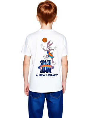 PayBuy Çocuk Basketbol Temalı Baskılı Tişört Rahat Kesim Kısa Kol Yuvarlak Yaka Günlük Spor Tarzı Modern