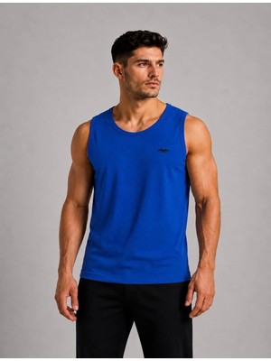 Axxel Erkek Saks Mavisi Askılı Atlet T-SHIRT-D235