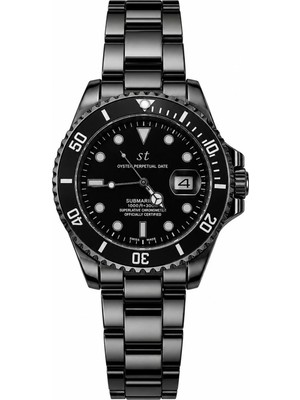 Aybars Erkek Kol Saati, Çelik Kordon, Siyah Kadran Quartz Analog Bilek Saati
