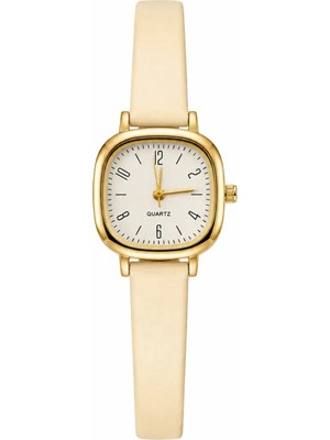 Aybars Kadın Kol Saati, Deri Kordon, Beyaz Kadran Quartz Analog Bilek Saati
