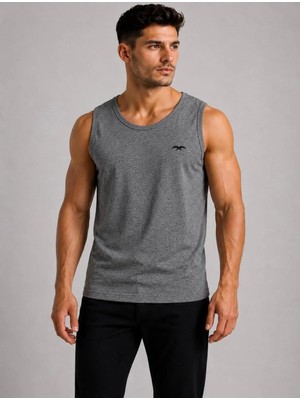Axxel Erkek Koyu Gri Melanj Askılı Atlet T-SHIRT-D235