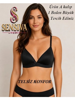 Sensiva Lingerie Alıştırma Sütyeni Balen Telsiz Soft Bra Ilk Sütyenim ( Tekli Paket ) - Siyah