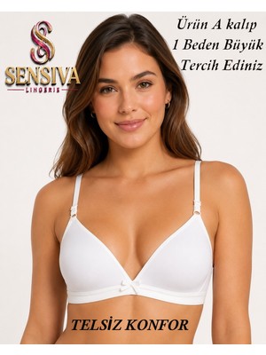 Sensiva Lingerie Alıştırma Sütyeni Balen Telsiz Soft Bra Ilk Sütyenim ( Tekli Paket ) - Beyaz