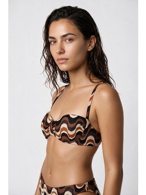 Aquella Desenli Triko Balenli Bikini Takım