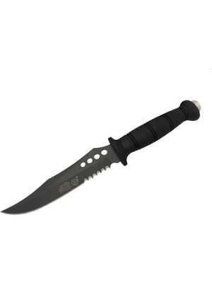 Mudanis Sr S008B Lejyoner Tırtıklı Outdoor Bıçağı 29 cm - Kauçuk Sap, Perçinli