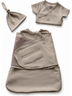 Qundaq Yenidoğan Kundak Seti – Kalça Dostu - Bej (Soft Beige)