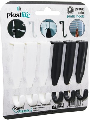 Hace Bazaar 6pcs - Tek Kollu   Çok Amaçlı - Tak Çıkar  Pratik Plastik Askı (4887)