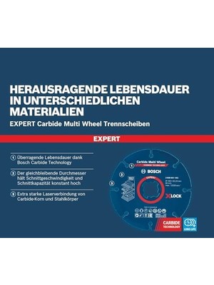Canarino 1x Expert Carbide Multi Wheel X-Lock Kesici Diskler (Sert Ahşap, Çivili Ahşap, Plastik, Alçıpan Panel, Ø 115 Mm, Aksesuar Küçük Avuç Taşlama Makinesi)