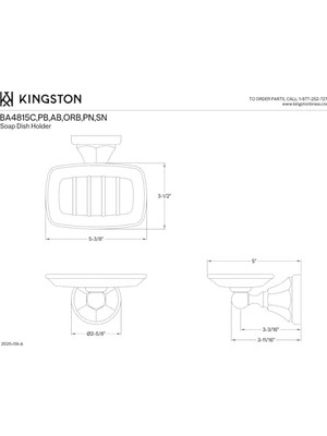 Canarino Brass BA4815SN Metropolitan Sabunluk, Fırçalanmış Nikel