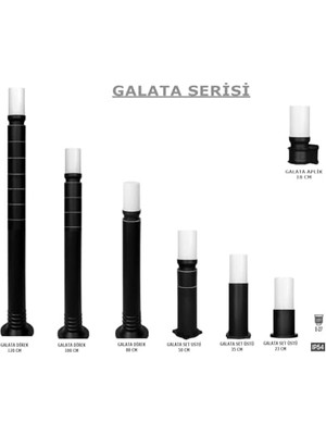 Canarino Zita Bahçe Aydınlatması Galata Roket Aplik 25 cm Bahçe Lambası 220V E27 IP54