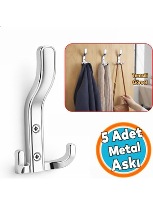Nzb Portmanto Krom Renk Dolap Askılık Duvar Askılığı Vestiyer Mutfak Elbise Kıyafet Askı (1 Adet)