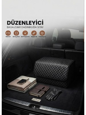 Freshstart Daihatsu Applause Bagaj Toplayıcı Organizer Bagaj Çantası Siyah Beyaz Fs