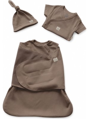 Qundaq Yenidoğan Kundak Seti – Kalça Dostu - Toprak (Taupe)