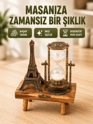 Epilons Ev, Ofis ve Kafeler Için Retro Ahşap Kum Saati Dekorasyonu