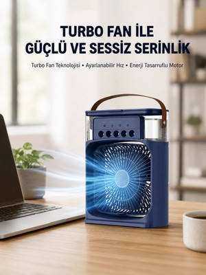Zenviaa Mey Ithalat® Turbo Fan Teknolojili Sessiz ve Güçlü Soğutma Masası Vantilatör ZNV2029