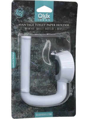 Hace Bazaar Qlux L-00107 Avantage Tuvalet Kağıtlık  Beyaz Plastik   Yapışkanlı - Vidalı Montaj (4887)